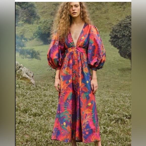 FARM Rio  Tie Dye Forest Maxi Dress - Picture 1 of 6